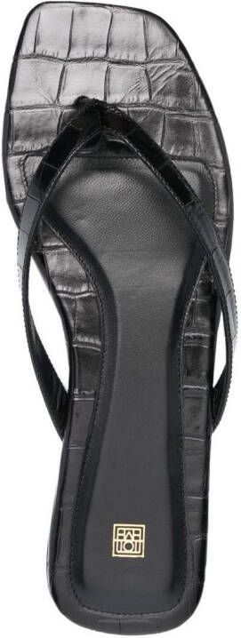 TOTEME Teenslippers met vierkante neus Zwart