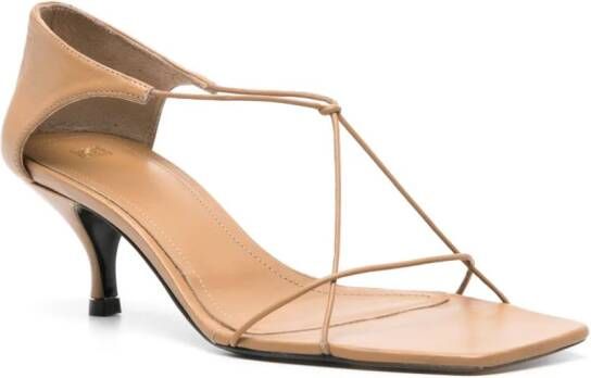 TOTEME The Strappy leren sandalen Beige