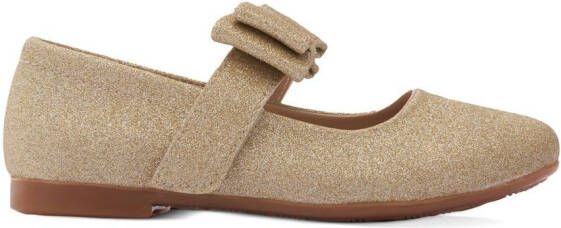 Tulleen Ballerina's met strikdetail Beige