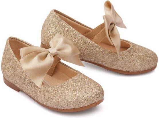 Tulleen Ballerina's met strikdetail Goud