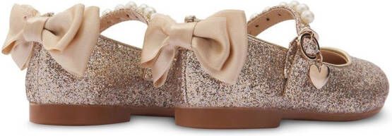 Tulleen Ballerina's met strikdetail Goud