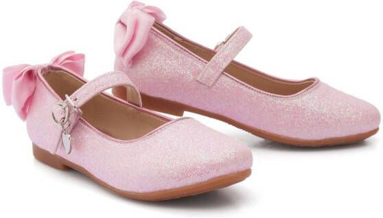 Tulleen Ballerina's met strikdetail Roze