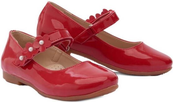 Tulleen Ballerina's met bloembandje Rood