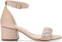 Tulleen Sandalen verfraaid met stras Beige - Thumbnail 2