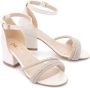 Tulleen Sandalen verfraaid met parels Wit - Thumbnail 3