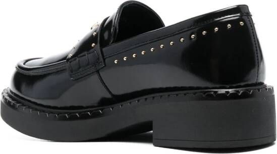 TWINSET 40mm stud-embellished leather loafers Zwart