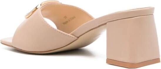 TWINSET Eleanor sandalen met logoplakkaat Beige