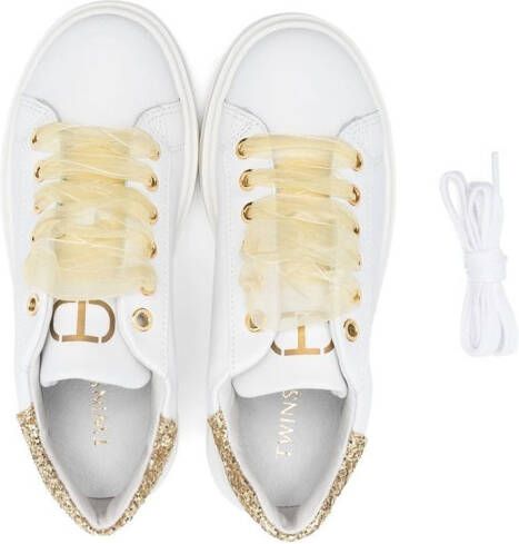 TWINSET Kids Sneakers met glitter Wit