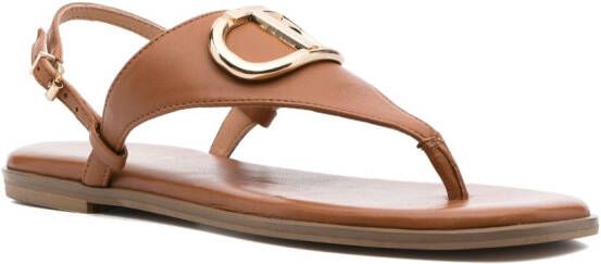 TWINSET Sandalen met gegraveerd logo Bruin