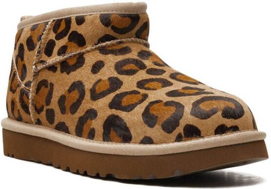 UGG Enkellaarzen met luipaardprint Bruin