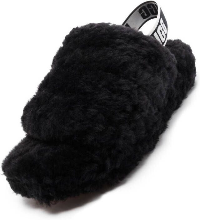 UGG Fluff Yeah slippers met plateauzool Zwart