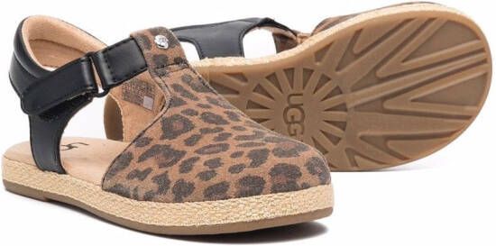 UGG Kids Emmery sandalen met luipaardprint Bruin