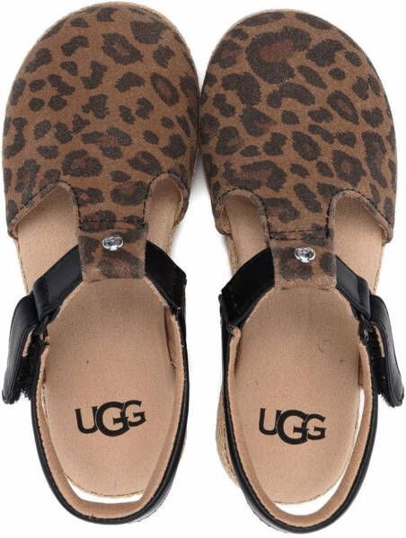 UGG Kids Emmery sandalen met luipaardprint Bruin