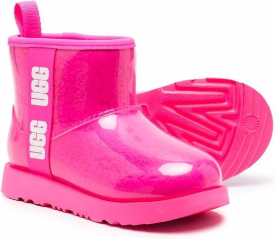 UGG Kids Regenlaarzen met logoband Roze