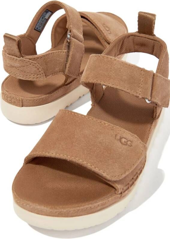 UGG Kids Suède sandalen met klittenband Bruin