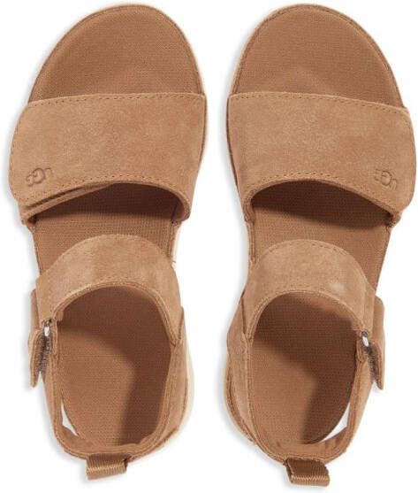 UGG Kids Suède sandalen met klittenband Bruin