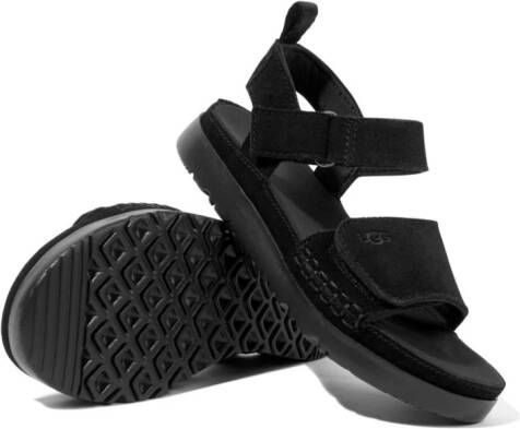 UGG Kids Suède sandalen met klittenband Zwart