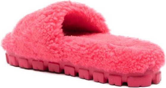 UGG Maxi Curly Scuffetta leren slippers Roze
