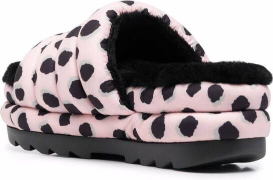 UGG Puft slippers met luipaardprint Zwart