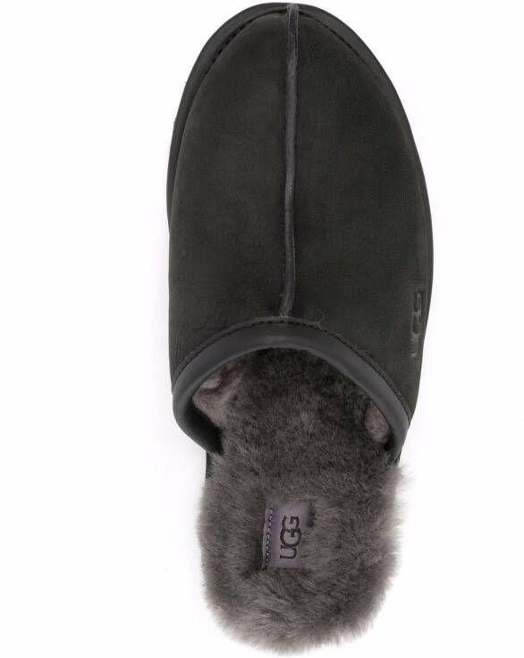 UGG Scuff leren slippers Zwart