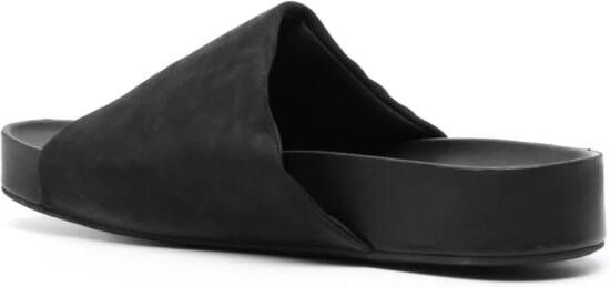 Uma Wang Leren slippers Zwart