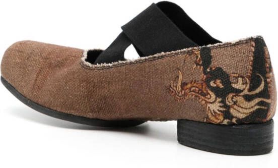 Uma Wang printed ballerina shoes Bruin