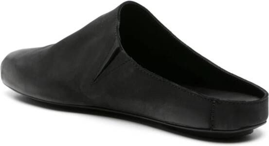 Uma Wang Leren slippers Zwart