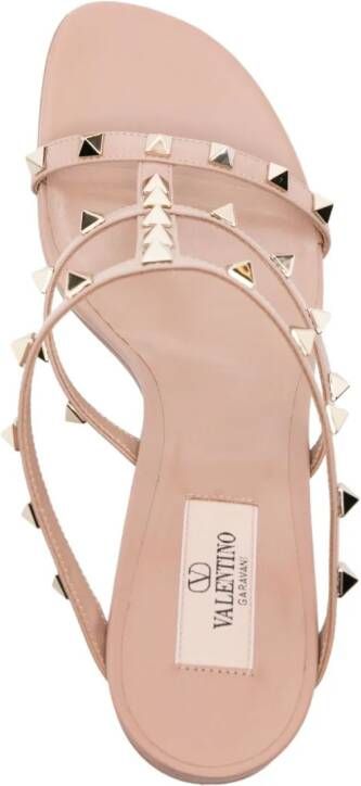 Valentino Garavani 100 mm Rockstud gekooide sandalen Beige
