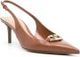 Valentino Garavani Bold Edition VLogo 70 mm leren pumps Bruin - Thumbnail 2