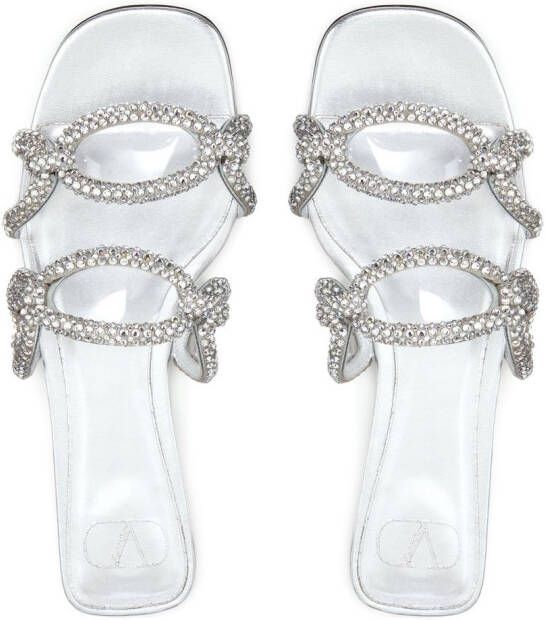 Valentino Garavani Chain 1967 sandalen met kristal Zilver