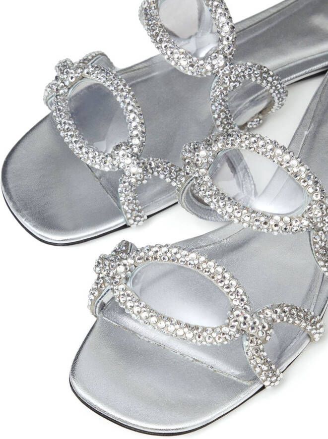 Valentino Garavani Chain 1967 sandalen met kristal Zilver