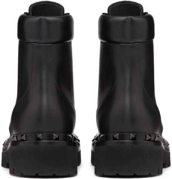 Valentino Garavani Rockstud 50mm leren enkellaarzen Zwart
