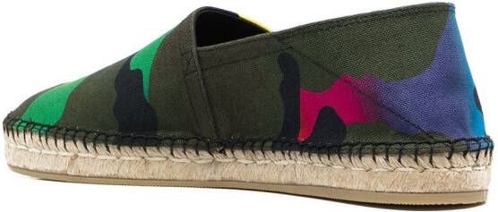 Valentino Garavani Espadrilles met camouflageprint Groen