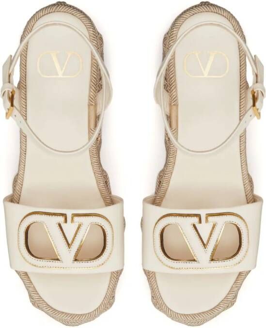 Valentino Garavani VLogo 110mm leren sandalen met uitgesneden details Wit