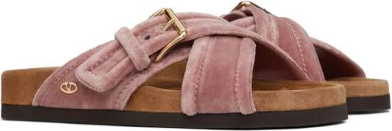 Valentino Garavani Fussfriend fluwelen slippers Roze