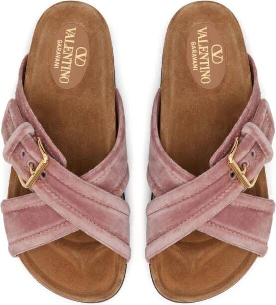 Valentino Garavani Fussfriend fluwelen slippers Roze