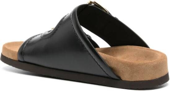 Valentino Garavani Fussfriend leren slippers met dubbele band Zwart