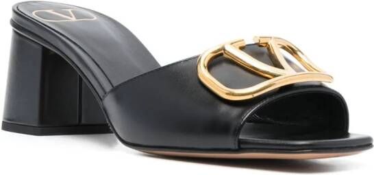 Valentino Garavani 60 mm VLogo Signature leren sandalen Zwart