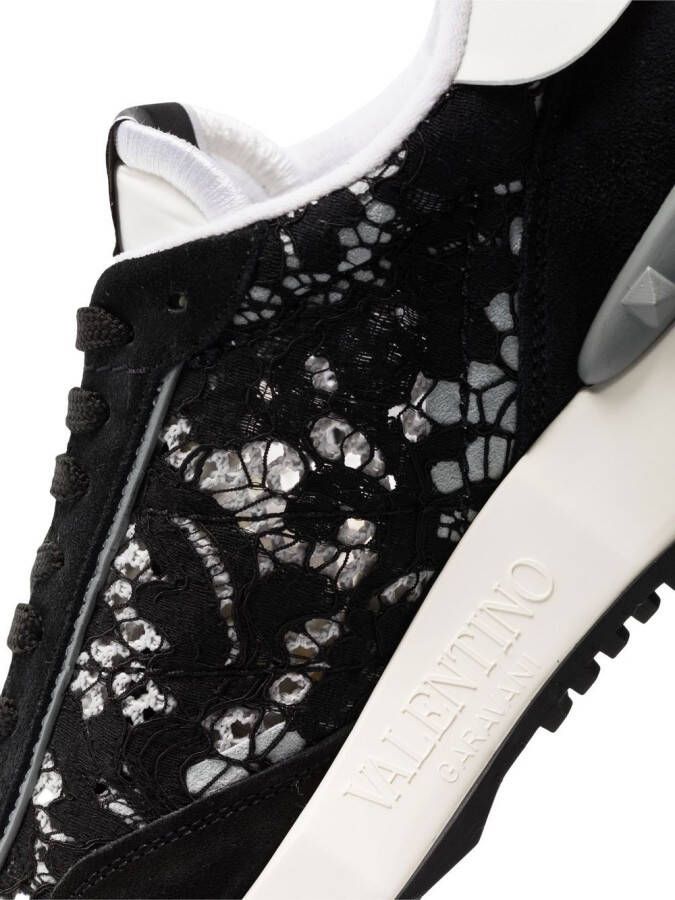 Valentino Garavani Lacerunner mesh sneakers Zwart