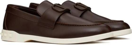 Valentino Garavani Leren loafers Bruin