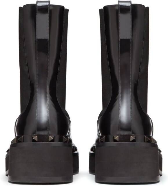 Valentino Garavani M-Way Rockstud Beatle 50mm leren laarzen Zwart