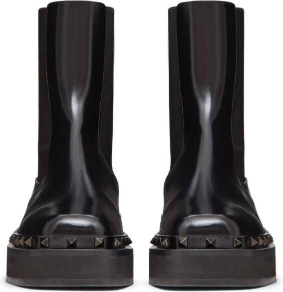 Valentino Garavani M-Way Rockstud Beatle 50mm leren laarzen Zwart