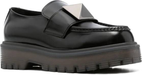 Valentino Garavani One Stud loafers met plateauzool Zwart