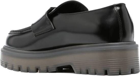 Valentino Garavani One Stud loafers met plateauzool Zwart