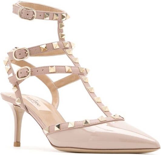 Valentino Garavani Pumps met bewerkte hak Beige