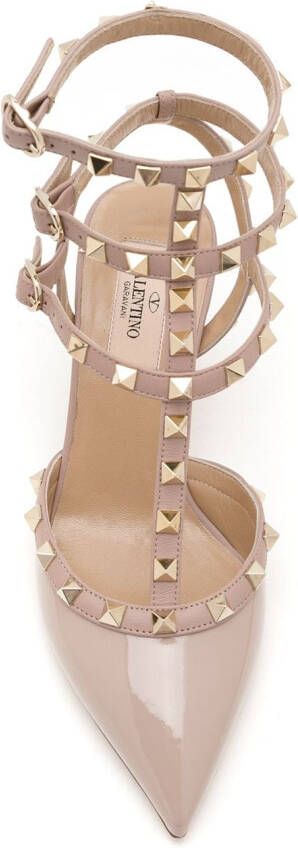 Valentino Garavani Pumps met bewerkte hak Beige