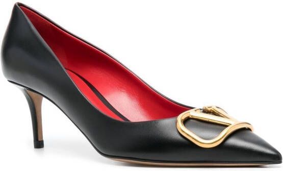 Valentino Garavani Pumps met logoplakkaat Zwart