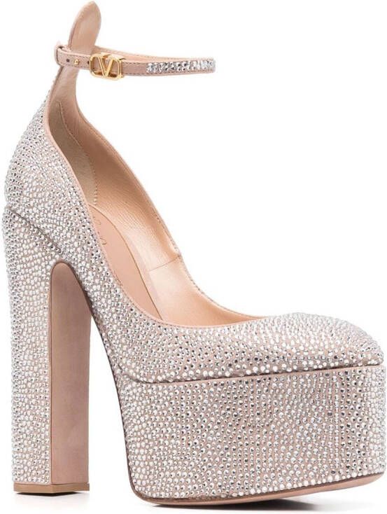 Valentino Garavani Tan-Go pumps met plateauzool Zilver