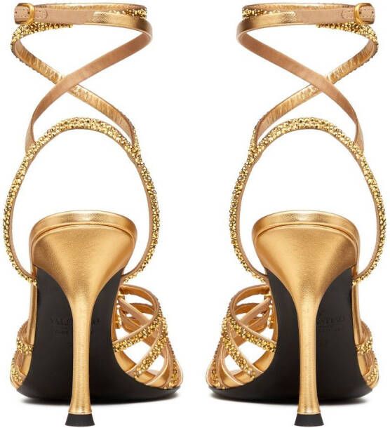 Valentino Garavani Rockstud pumps verfraaid met kristallen Goud