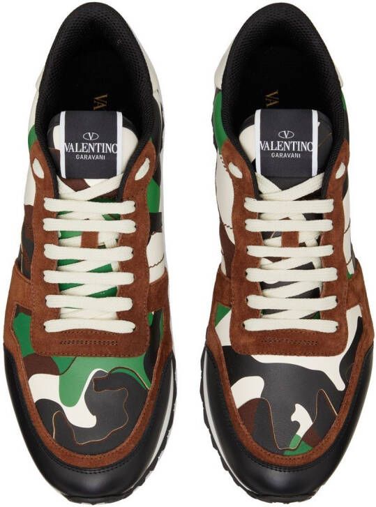 Valentino Garavani Rockrunner sneakers met camouflageprint Zwart